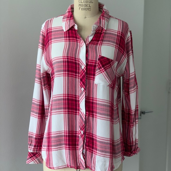 Rails raspberry and white plaid shirt - Picture 2 of 5